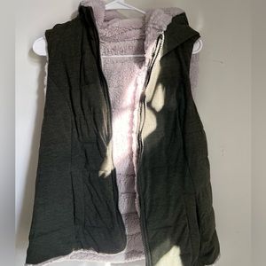 Green and White reversible vest